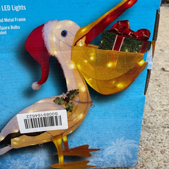 3 ft Pelican Tinsel LED Christmas Holiday Light Yard Sculpture Tropical Beach - Picture 2 of 6